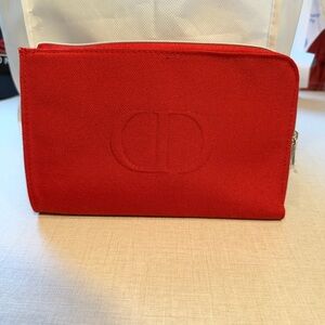 Dior Red Canvas Pouch